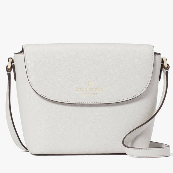 New Kate Spade Emmie Flap Crossbody Leather Quill Grey - Picture 1 of 5